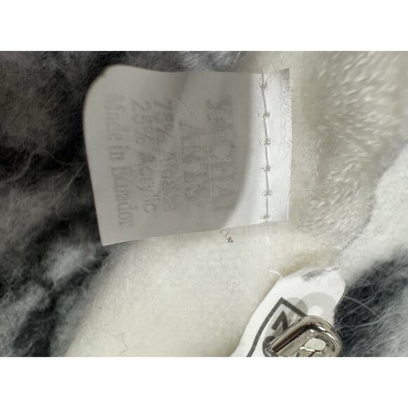 Hooded Cape Shawl Sweater Coat Black Gray White Fringe Boho Poncho - Picture 5 of 5